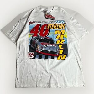 Vintage Y2K NASCAR Shirt Mens XXL White Sterling Marlin 40 Coors Light Dodge NWT